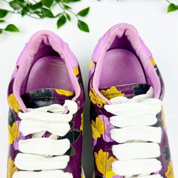 Coach Sneakers low-top platform sneakers Purple Floral 8.5 - Picture 6 of 11